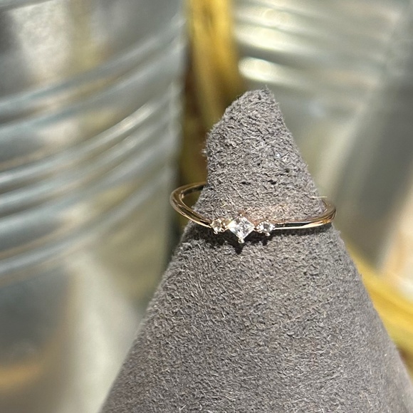 Gold-filled and cz stacking ring - Picture 1 of 4